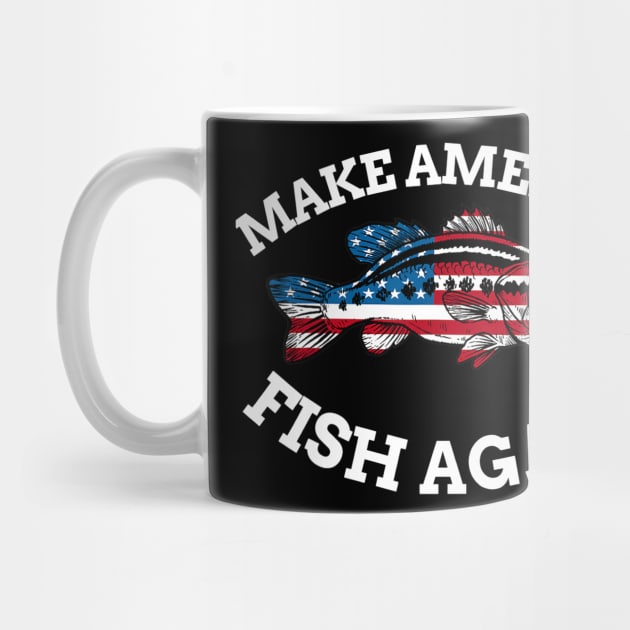 4th of July Fishing American Flag Make America Fish Again by Haley Tokey